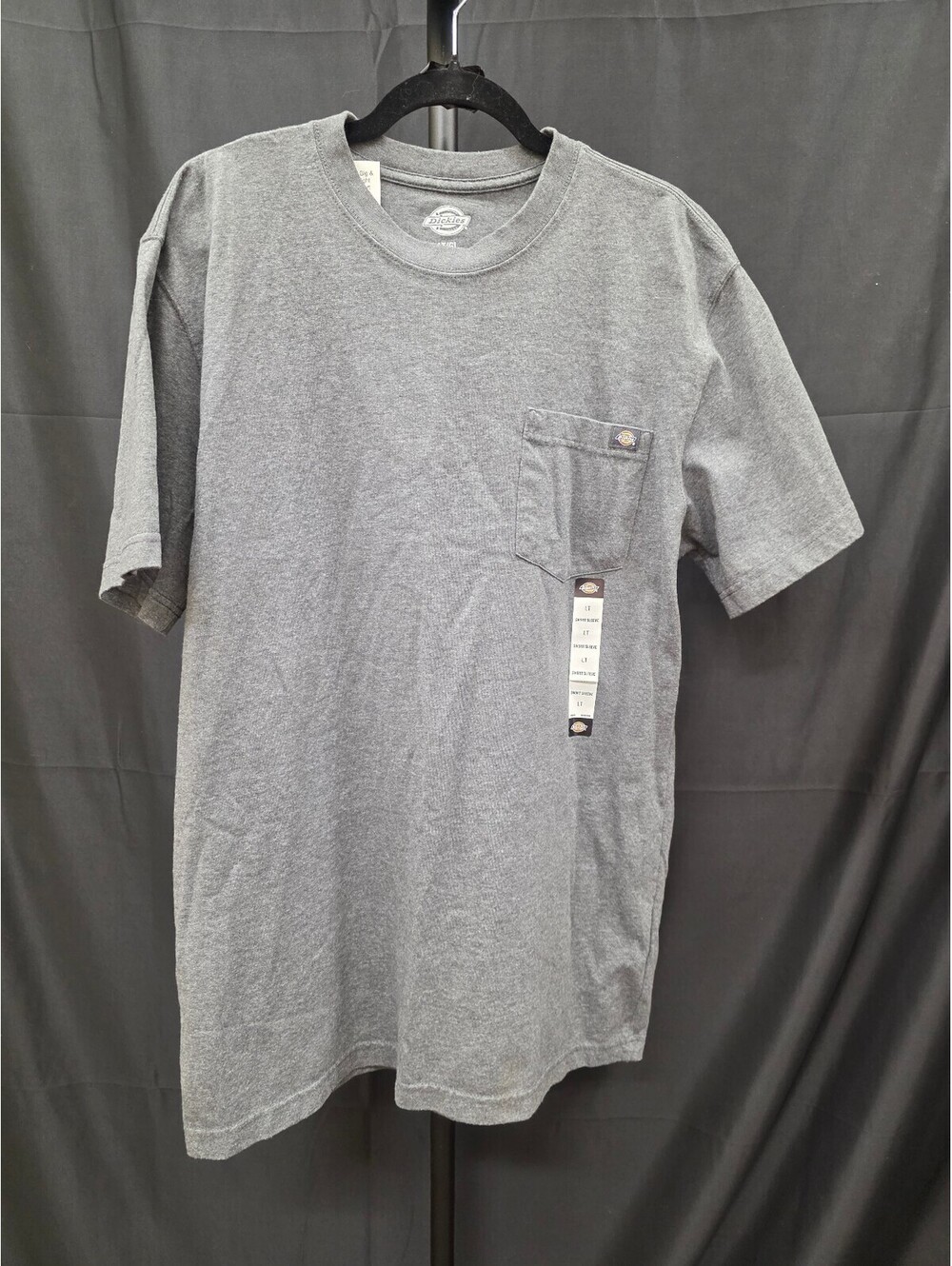 Dickies Men’s Big & Tall Heavyweight Crew Neck Short Sleeve Tee Charcoal Gray LT